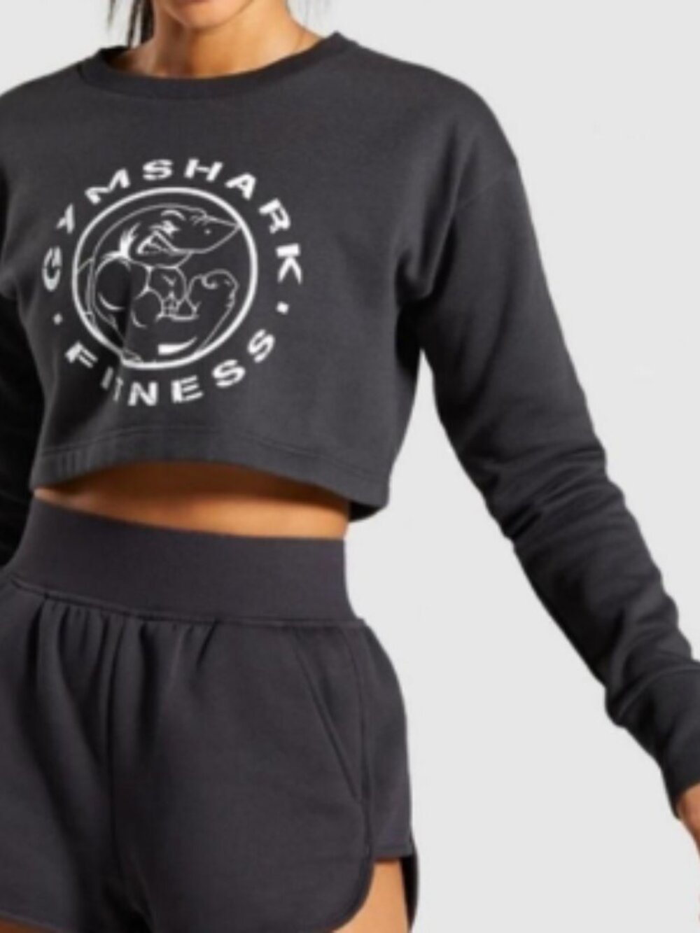 Gymshark Fitness Legacy Crop Sweatshirt Women's Long Sleeve Black - Small